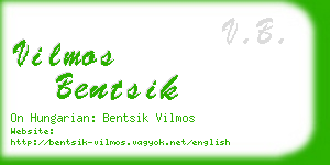 vilmos bentsik business card